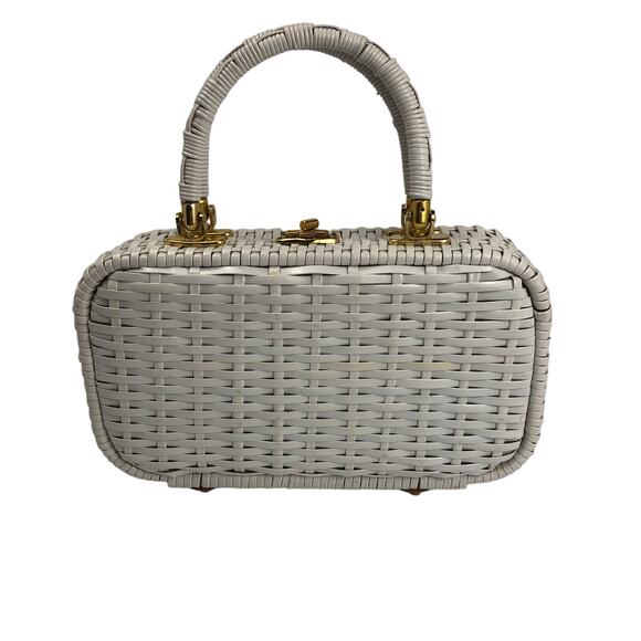 Vintage Wicker Purse Handbag Grandma Chic - Picture 7 of 16